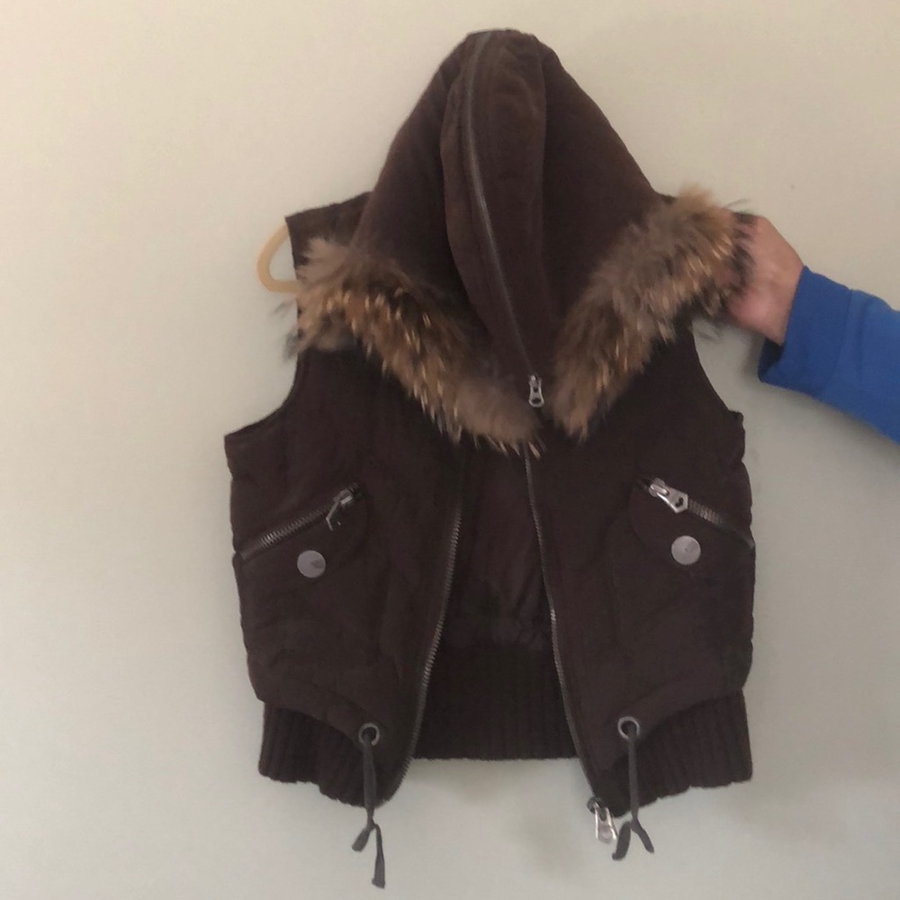 Ecko Outerwear Brown Heavy Quilted Zip up vest